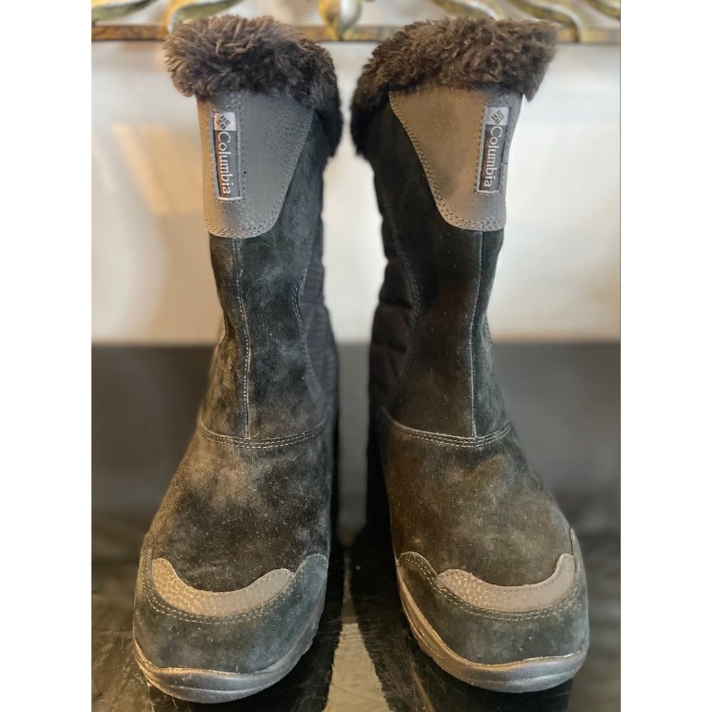 Columbia Ice Maiden Slip Waterproof Winter Boots Black Suede Rubber Women’s 10 M
